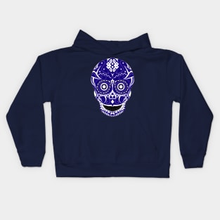 deep blue skull ecopop Kids Hoodie